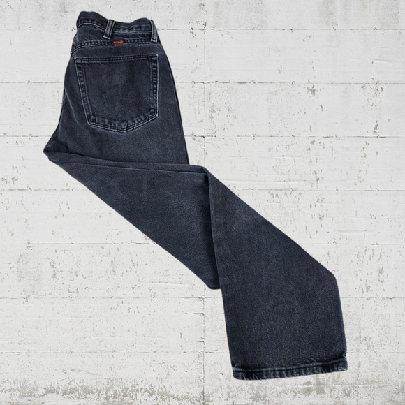 90s Vintage Rustler Washed Black Mid Rise Classic Straight Jeans Size 32 x 30 - Picture 6 of 9